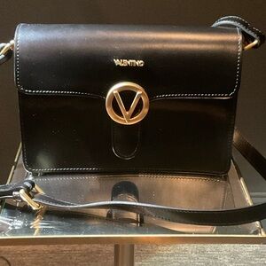 Valentino Black and Gold Crossbody Bag